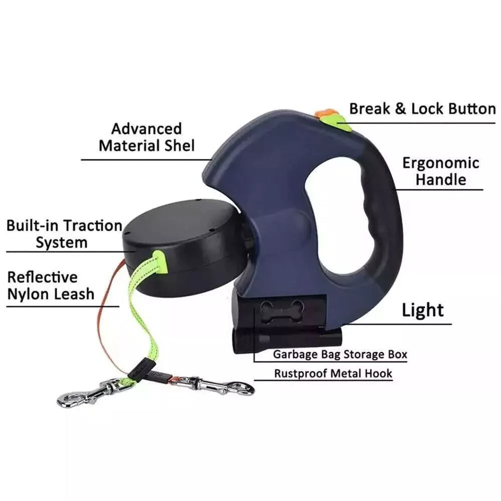 TwinDog 360° Reflective Retractable Leash