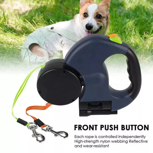 TwinDog 360° Reflective Retractable Leash