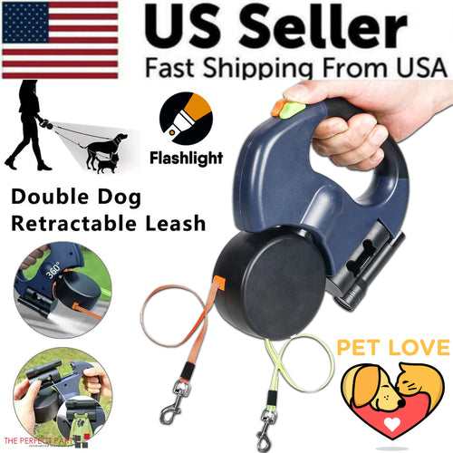 TwinDog 360° Reflective Retractable Leash