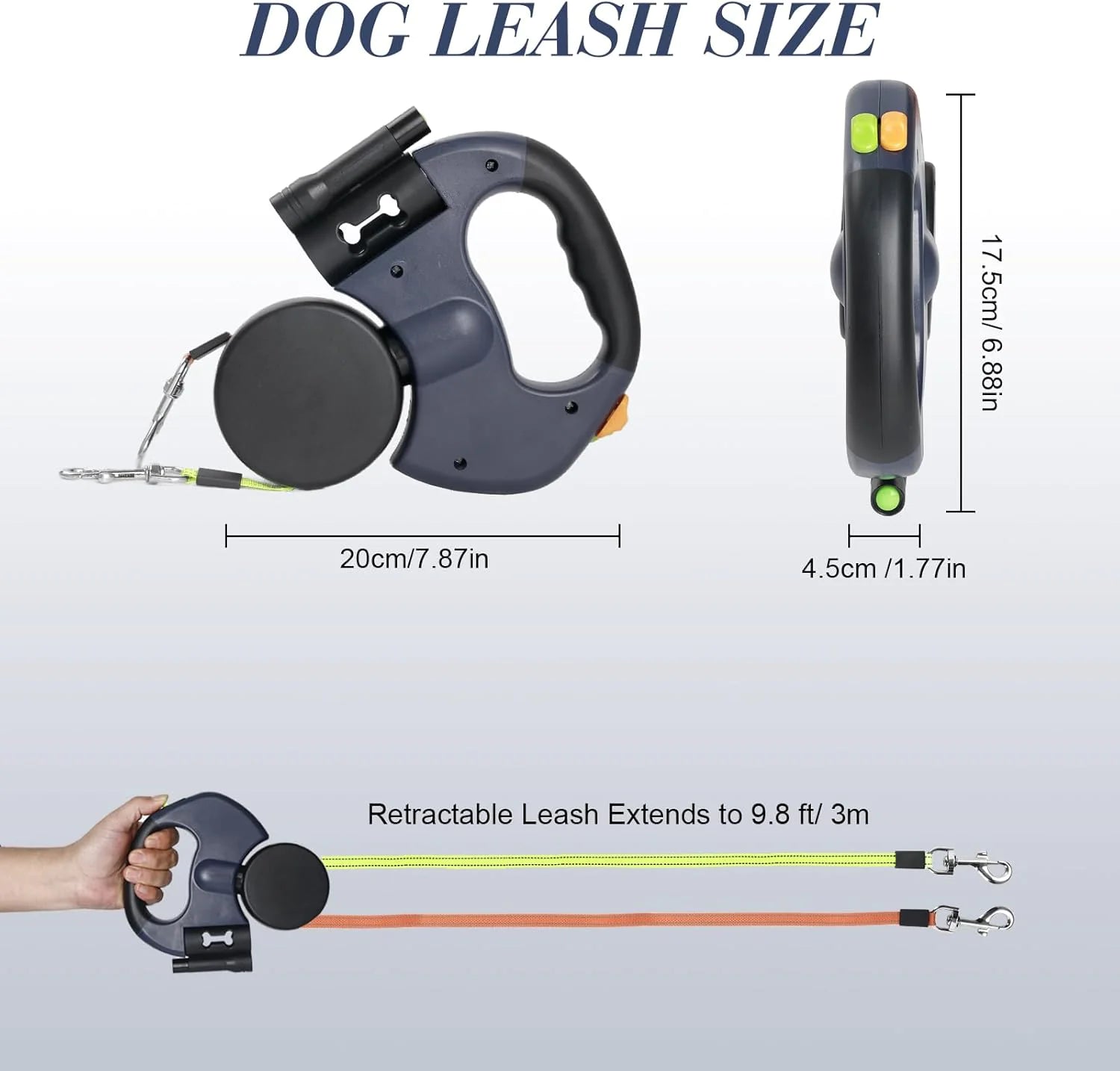 TwinDog 360° Reflective Retractable Leash