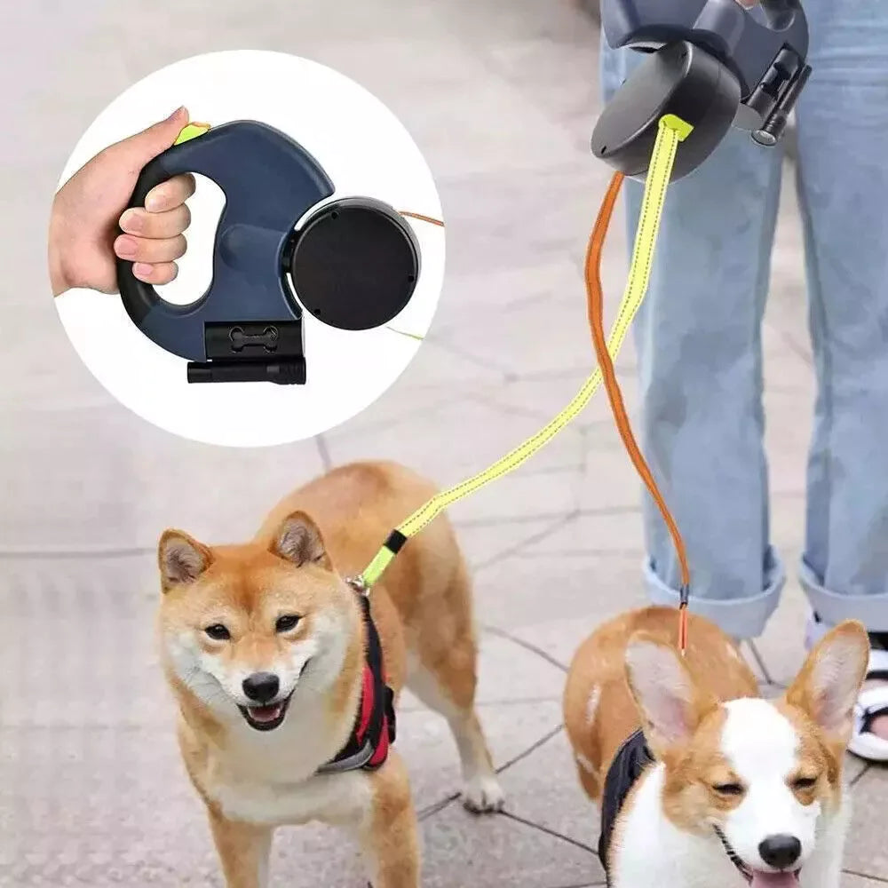 TwinDog 360° Reflective Retractable Leash