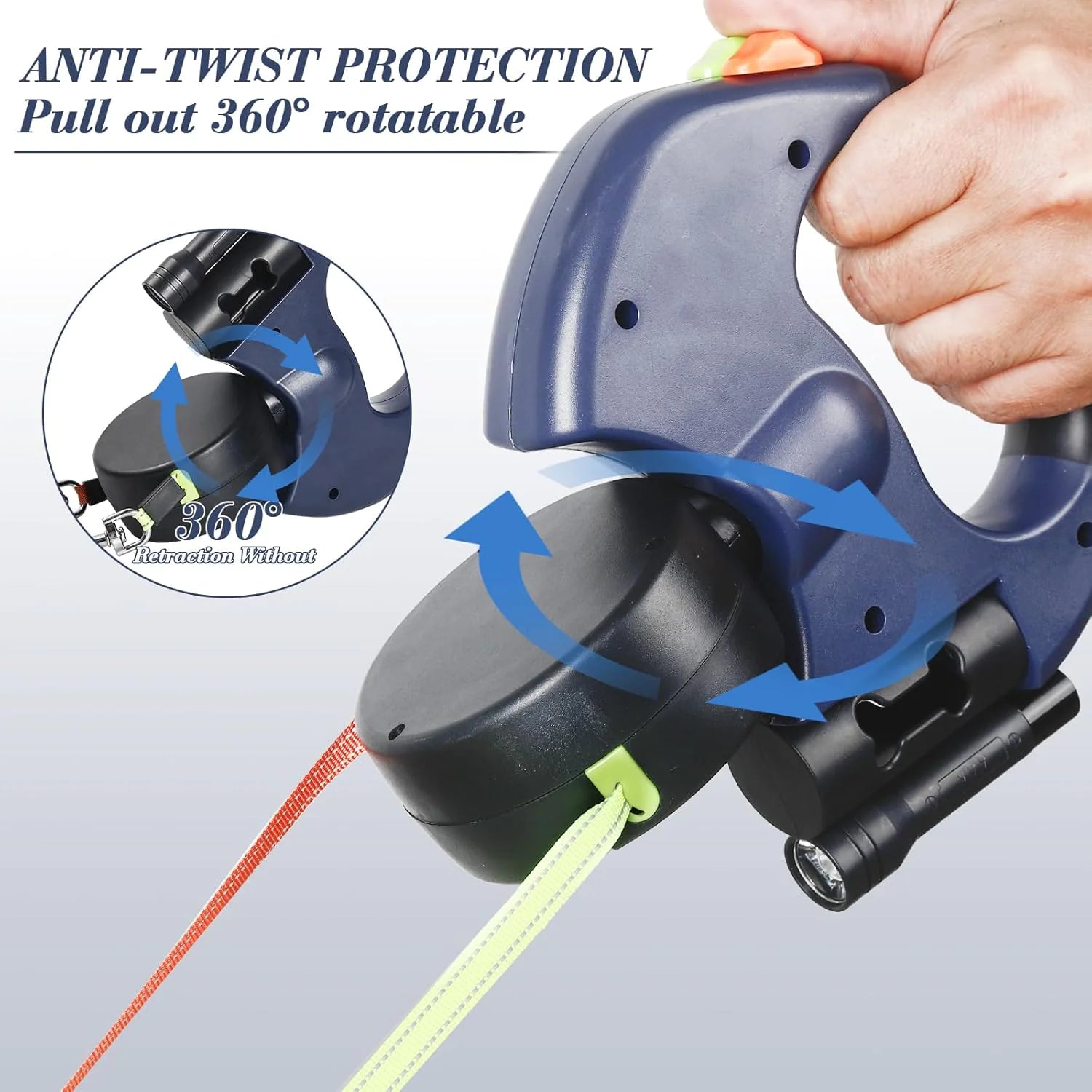 TwinDog 360° Reflective Retractable Leash